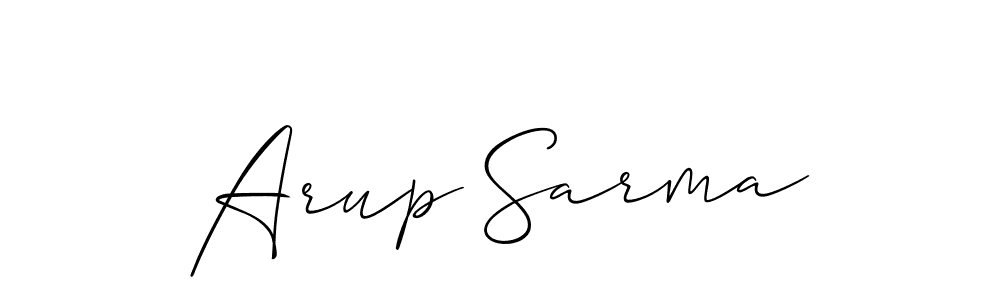 Also we have Arup Sarma name is the best signature style. Create professional handwritten signature collection using Allison_Script autograph style. Arup Sarma signature style 2 images and pictures png