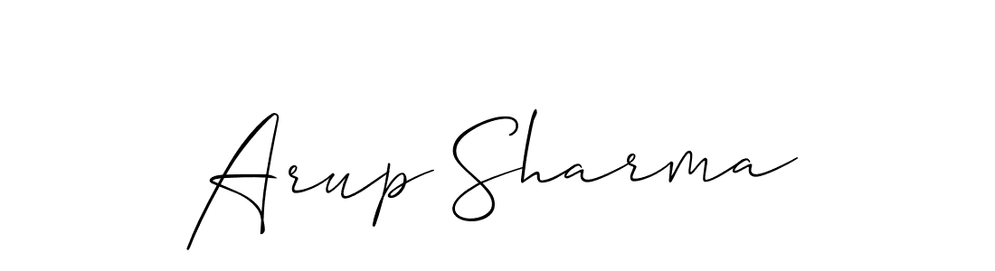 Make a short Arup Sharma signature style. Manage your documents anywhere anytime using Allison_Script. Create and add eSignatures, submit forms, share and send files easily. Arup Sharma signature style 2 images and pictures png