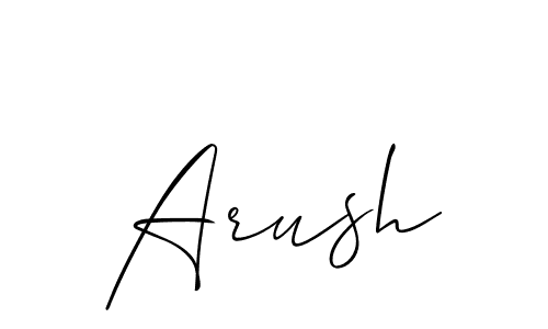 Use a signature maker to create a handwritten signature online. With this signature software, you can design (Allison_Script) your own signature for name Arush. Arush signature style 2 images and pictures png