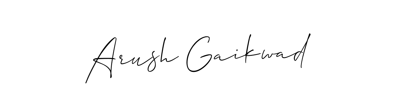 if you are searching for the best signature style for your name Arush Gaikwad. so please give up your signature search. here we have designed multiple signature styles  using Allison_Script. Arush Gaikwad signature style 2 images and pictures png