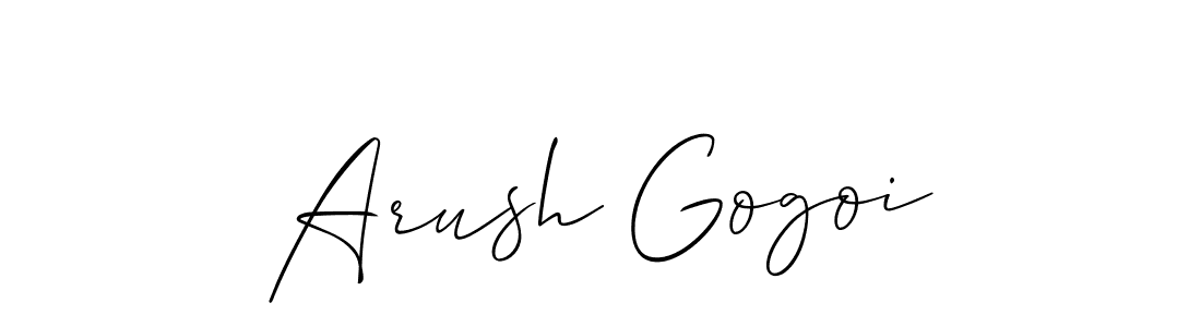 Allison_Script is a professional signature style that is perfect for those who want to add a touch of class to their signature. It is also a great choice for those who want to make their signature more unique. Get Arush Gogoi name to fancy signature for free. Arush Gogoi signature style 2 images and pictures png
