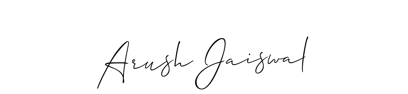 This is the best signature style for the Arush Jaiswal name. Also you like these signature font (Allison_Script). Mix name signature. Arush Jaiswal signature style 2 images and pictures png