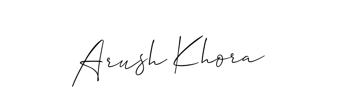 if you are searching for the best signature style for your name Arush Khora. so please give up your signature search. here we have designed multiple signature styles  using Allison_Script. Arush Khora signature style 2 images and pictures png