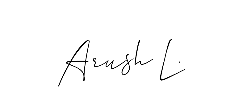 Create a beautiful signature design for name Arush L.. With this signature (Allison_Script) fonts, you can make a handwritten signature for free. Arush L. signature style 2 images and pictures png