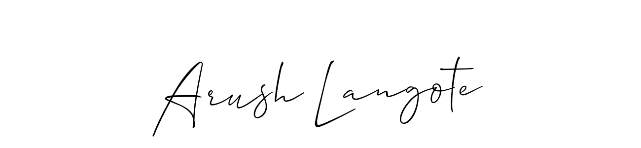 It looks lik you need a new signature style for name Arush Langote. Design unique handwritten (Allison_Script) signature with our free signature maker in just a few clicks. Arush Langote signature style 2 images and pictures png