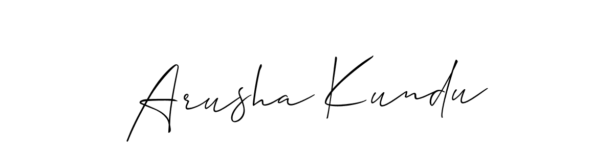 Use a signature maker to create a handwritten signature online. With this signature software, you can design (Allison_Script) your own signature for name Arusha Kundu. Arusha Kundu signature style 2 images and pictures png