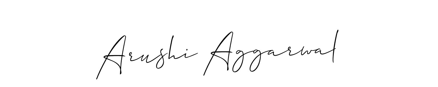 How to make Arushi Aggarwal name signature. Use Allison_Script style for creating short signs online. This is the latest handwritten sign. Arushi Aggarwal signature style 2 images and pictures png