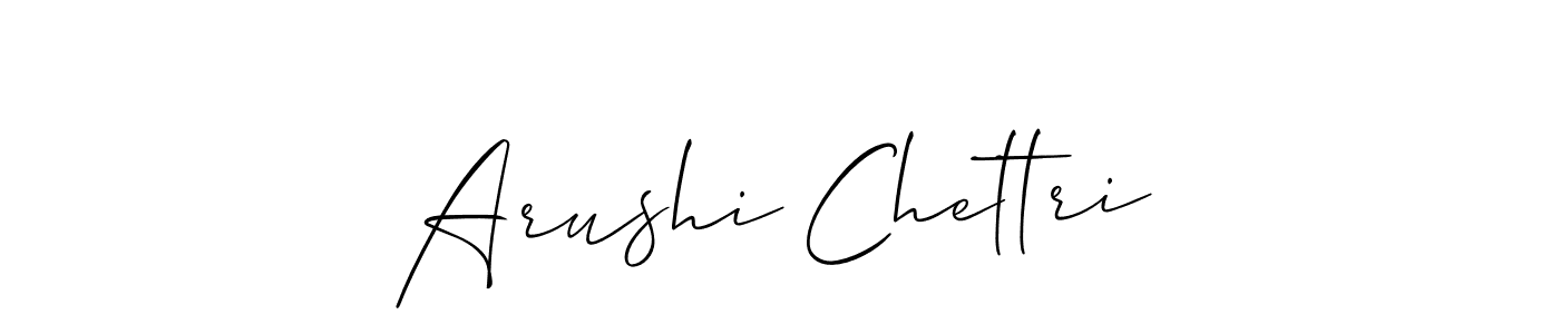 Similarly Allison_Script is the best handwritten signature design. Signature creator online .You can use it as an online autograph creator for name Arushi Chettri. Arushi Chettri signature style 2 images and pictures png