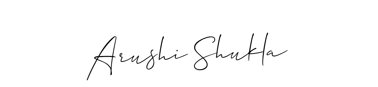 Also You can easily find your signature by using the search form. We will create Arushi Shukla name handwritten signature images for you free of cost using Allison_Script sign style. Arushi Shukla signature style 2 images and pictures png