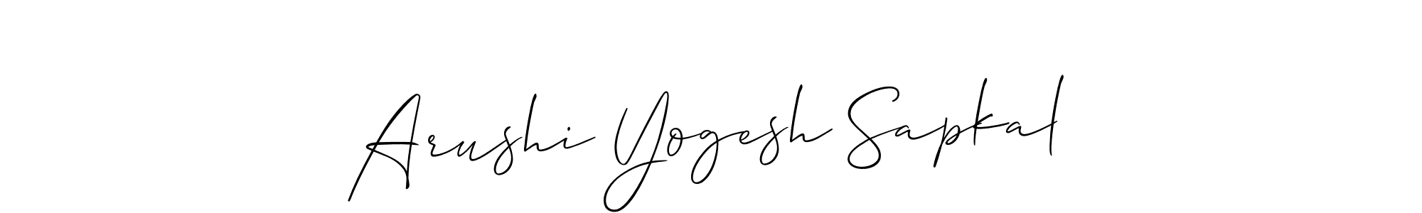 How to make Arushi Yogesh Sapkal signature? Allison_Script is a professional autograph style. Create handwritten signature for Arushi Yogesh Sapkal name. Arushi Yogesh Sapkal signature style 2 images and pictures png