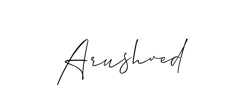 Use a signature maker to create a handwritten signature online. With this signature software, you can design (Allison_Script) your own signature for name Arushved. Arushved signature style 2 images and pictures png