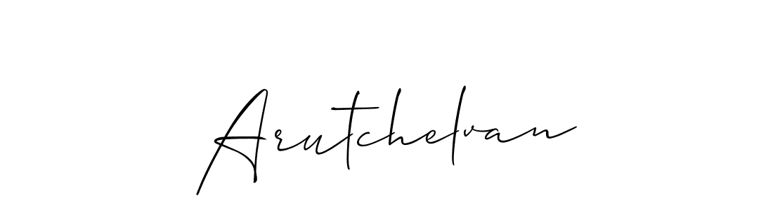 Use a signature maker to create a handwritten signature online. With this signature software, you can design (Allison_Script) your own signature for name Arutchelvan. Arutchelvan signature style 2 images and pictures png