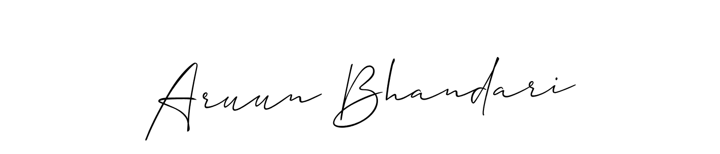 Also You can easily find your signature by using the search form. We will create Aruun Bhandari name handwritten signature images for you free of cost using Allison_Script sign style. Aruun Bhandari signature style 2 images and pictures png