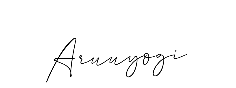 Make a beautiful signature design for name Aruuyogi. With this signature (Allison_Script) style, you can create a handwritten signature for free. Aruuyogi signature style 2 images and pictures png