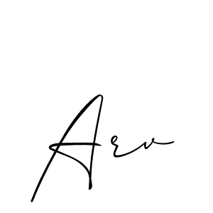 Create a beautiful signature design for name Arv. With this signature (Allison_Script) fonts, you can make a handwritten signature for free. Arv signature style 2 images and pictures png