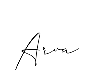 Make a beautiful signature design for name Arva. With this signature (Allison_Script) style, you can create a handwritten signature for free. Arva signature style 2 images and pictures png