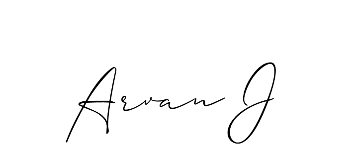 Allison_Script is a professional signature style that is perfect for those who want to add a touch of class to their signature. It is also a great choice for those who want to make their signature more unique. Get Arvan J name to fancy signature for free. Arvan J signature style 2 images and pictures png