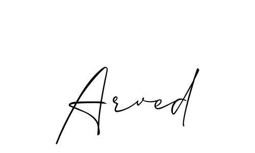 It looks lik you need a new signature style for name Arved. Design unique handwritten (Allison_Script) signature with our free signature maker in just a few clicks. Arved signature style 2 images and pictures png