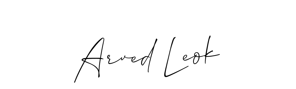 You should practise on your own different ways (Allison_Script) to write your name (Arved Leok) in signature. don't let someone else do it for you. Arved Leok signature style 2 images and pictures png