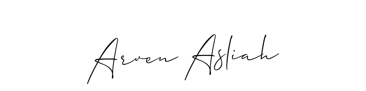 Also You can easily find your signature by using the search form. We will create Arven Asliah name handwritten signature images for you free of cost using Allison_Script sign style. Arven Asliah signature style 2 images and pictures png