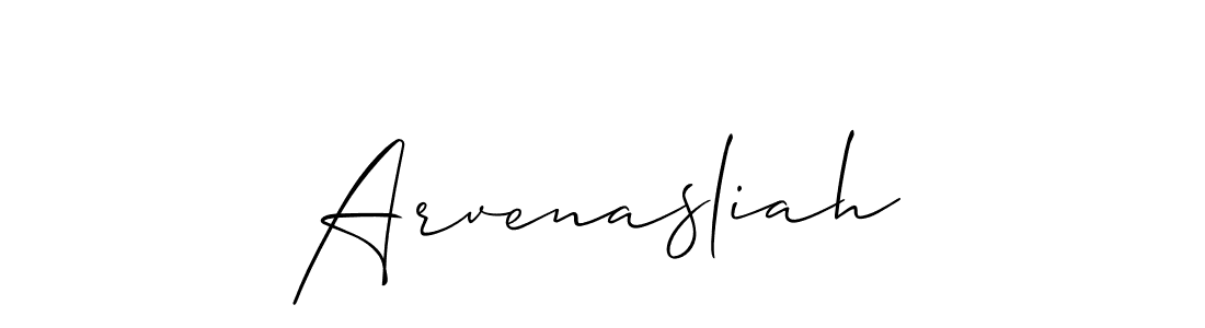 How to make Arvenasliah name signature. Use Allison_Script style for creating short signs online. This is the latest handwritten sign. Arvenasliah signature style 2 images and pictures png