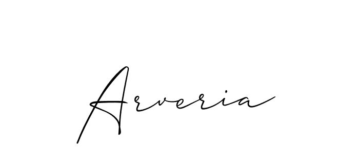 The best way (Allison_Script) to make a short signature is to pick only two or three words in your name. The name Arveria include a total of six letters. For converting this name. Arveria signature style 2 images and pictures png