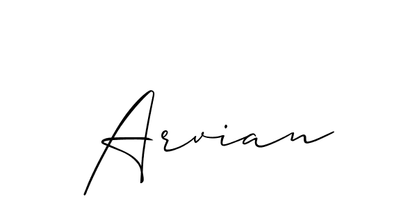 Similarly Allison_Script is the best handwritten signature design. Signature creator online .You can use it as an online autograph creator for name Arvian. Arvian signature style 2 images and pictures png