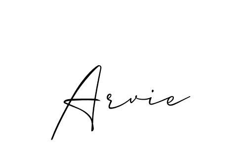 How to make Arvie name signature. Use Allison_Script style for creating short signs online. This is the latest handwritten sign. Arvie signature style 2 images and pictures png