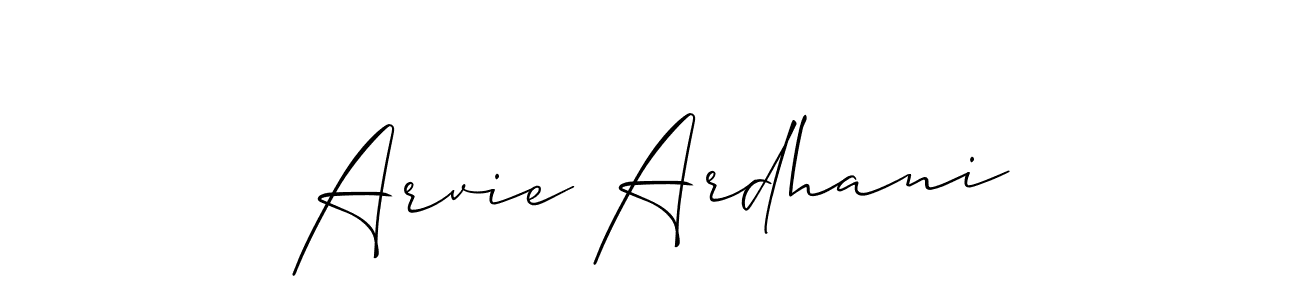 Allison_Script is a professional signature style that is perfect for those who want to add a touch of class to their signature. It is also a great choice for those who want to make their signature more unique. Get Arvie Ardhani name to fancy signature for free. Arvie Ardhani signature style 2 images and pictures png
