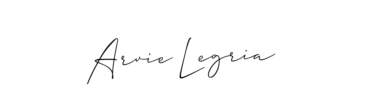 Make a beautiful signature design for name Arvie Legria. With this signature (Allison_Script) style, you can create a handwritten signature for free. Arvie Legria signature style 2 images and pictures png