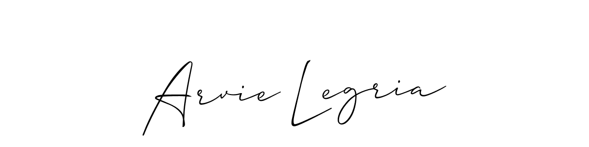 Make a beautiful signature design for name Arvie Legria. With this signature (Allison_Script) style, you can create a handwritten signature for free. Arvie Legria signature style 2 images and pictures png