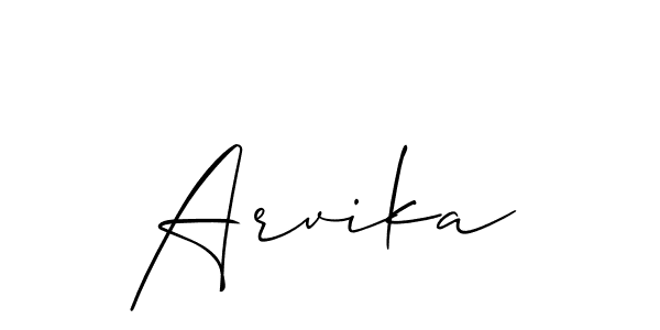 Design your own signature with our free online signature maker. With this signature software, you can create a handwritten (Allison_Script) signature for name Arvika. Arvika signature style 2 images and pictures png