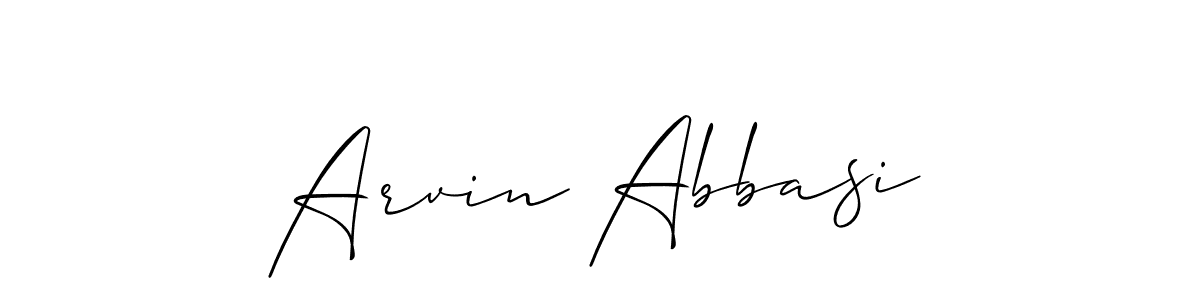 You should practise on your own different ways (Allison_Script) to write your name (Arvin Abbasi) in signature. don't let someone else do it for you. Arvin Abbasi signature style 2 images and pictures png