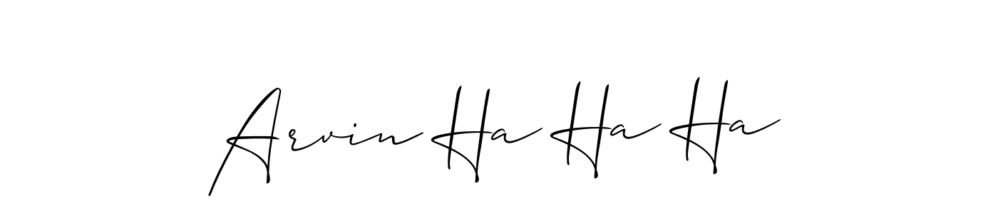 How to make Arvin Ha Ha Ha name signature. Use Allison_Script style for creating short signs online. This is the latest handwritten sign. Arvin Ha Ha Ha signature style 2 images and pictures png