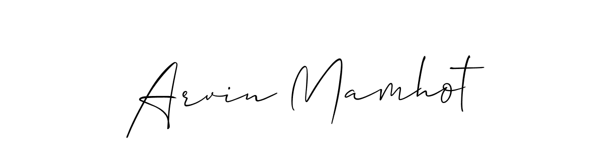 Create a beautiful signature design for name Arvin Mamhot. With this signature (Allison_Script) fonts, you can make a handwritten signature for free. Arvin Mamhot signature style 2 images and pictures png