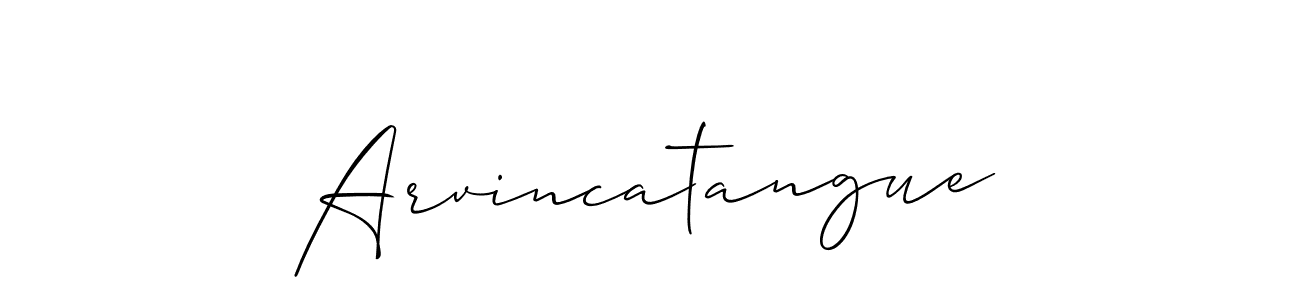 Use a signature maker to create a handwritten signature online. With this signature software, you can design (Allison_Script) your own signature for name Arvincatangue. Arvincatangue signature style 2 images and pictures png