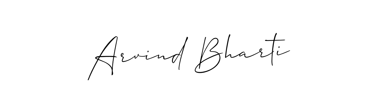 Allison_Script is a professional signature style that is perfect for those who want to add a touch of class to their signature. It is also a great choice for those who want to make their signature more unique. Get Arvind Bharti name to fancy signature for free. Arvind Bharti signature style 2 images and pictures png