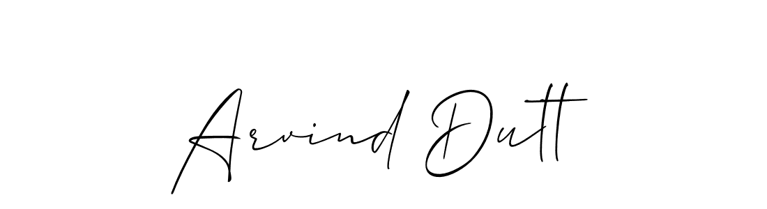 How to make Arvind Dutt name signature. Use Allison_Script style for creating short signs online. This is the latest handwritten sign. Arvind Dutt signature style 2 images and pictures png