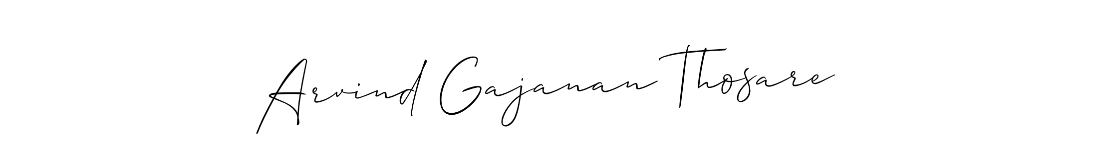 Make a beautiful signature design for name Arvind Gajanan Thosare. With this signature (Allison_Script) style, you can create a handwritten signature for free. Arvind Gajanan Thosare signature style 2 images and pictures png
