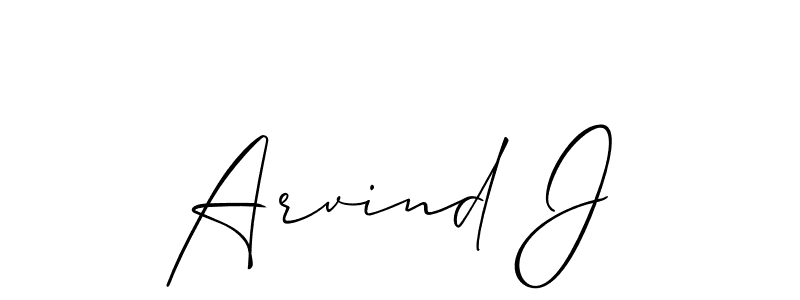 Create a beautiful signature design for name Arvind J. With this signature (Allison_Script) fonts, you can make a handwritten signature for free. Arvind J signature style 2 images and pictures png