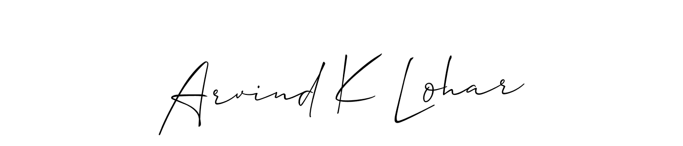 It looks lik you need a new signature style for name Arvind K Lohar. Design unique handwritten (Allison_Script) signature with our free signature maker in just a few clicks. Arvind K Lohar signature style 2 images and pictures png