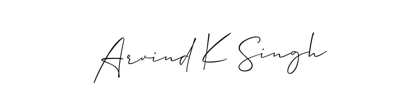 Arvind K Singh stylish signature style. Best Handwritten Sign (Allison_Script) for my name. Handwritten Signature Collection Ideas for my name Arvind K Singh. Arvind K Singh signature style 2 images and pictures png