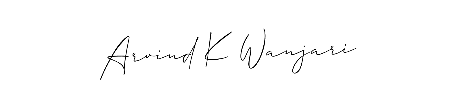 Best and Professional Signature Style for Arvind K Wanjari. Allison_Script Best Signature Style Collection. Arvind K Wanjari signature style 2 images and pictures png