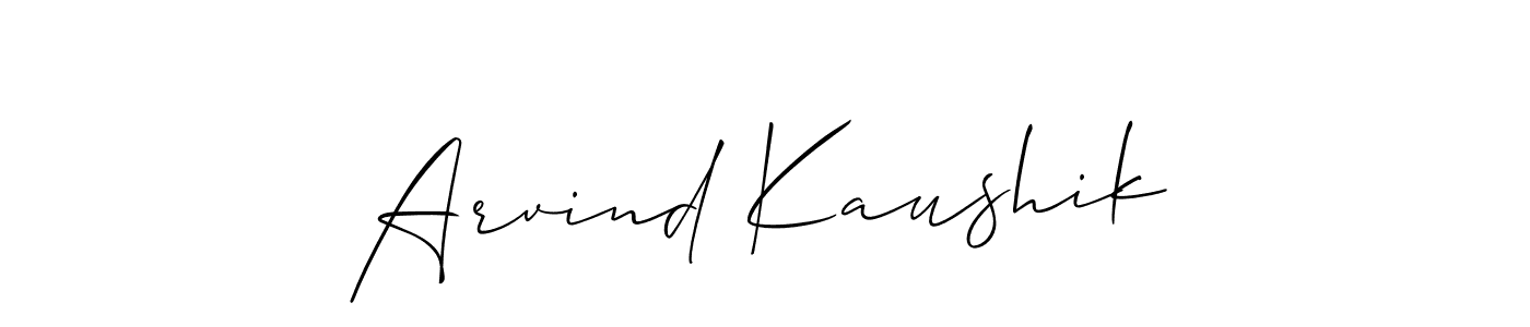 Also we have Arvind Kaushik name is the best signature style. Create professional handwritten signature collection using Allison_Script autograph style. Arvind Kaushik signature style 2 images and pictures png