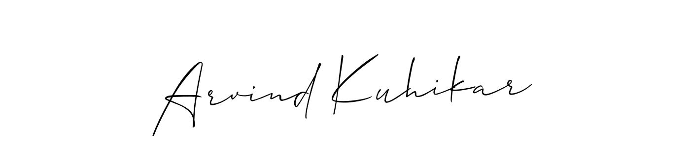 How to make Arvind Kuhikar name signature. Use Allison_Script style for creating short signs online. This is the latest handwritten sign. Arvind Kuhikar signature style 2 images and pictures png