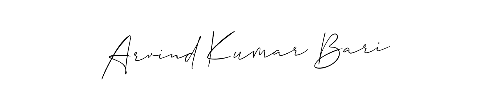 The best way (Allison_Script) to make a short signature is to pick only two or three words in your name. The name Arvind Kumar Bari include a total of six letters. For converting this name. Arvind Kumar Bari signature style 2 images and pictures png