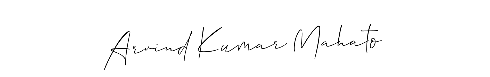 It looks lik you need a new signature style for name Arvind Kumar Mahato. Design unique handwritten (Allison_Script) signature with our free signature maker in just a few clicks. Arvind Kumar Mahato signature style 2 images and pictures png