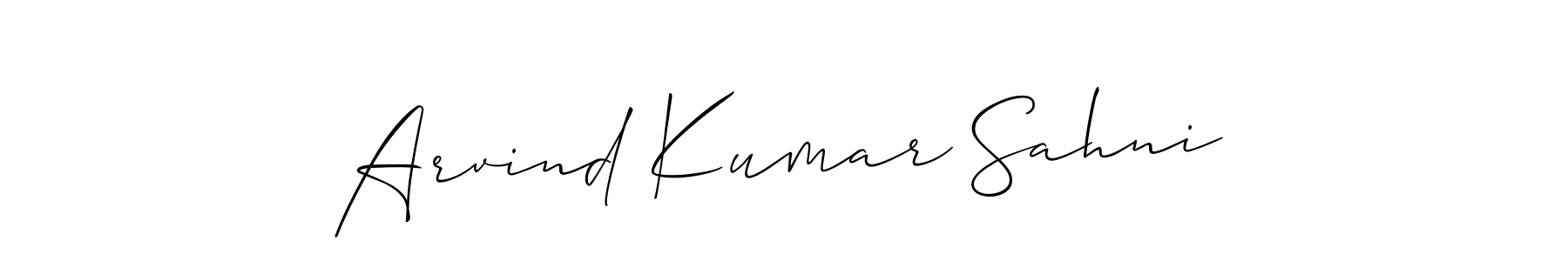 if you are searching for the best signature style for your name Arvind Kumar Sahni. so please give up your signature search. here we have designed multiple signature styles  using Allison_Script. Arvind Kumar Sahni signature style 2 images and pictures png