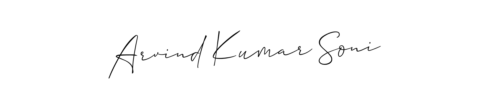 Arvind Kumar Soni stylish signature style. Best Handwritten Sign (Allison_Script) for my name. Handwritten Signature Collection Ideas for my name Arvind Kumar Soni. Arvind Kumar Soni signature style 2 images and pictures png