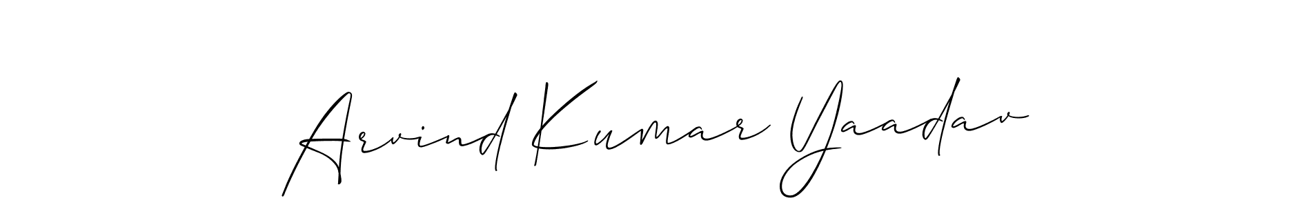 How to make Arvind Kumar Yaadav signature? Allison_Script is a professional autograph style. Create handwritten signature for Arvind Kumar Yaadav name. Arvind Kumar Yaadav signature style 2 images and pictures png